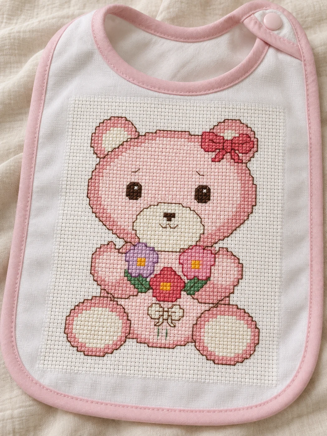 Sugestão ilustrativa de aplicação: Ursinha com laço rosa